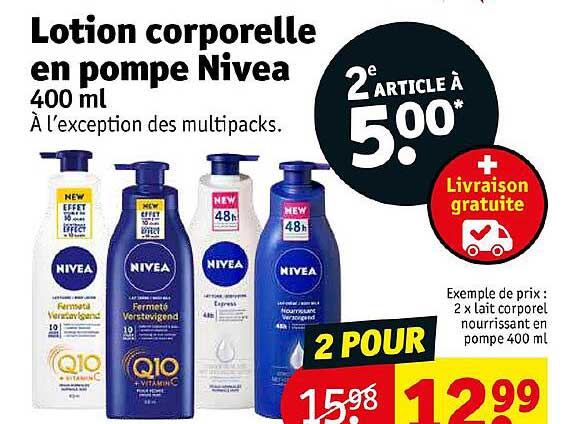 lotion corporelle en pompe nivea