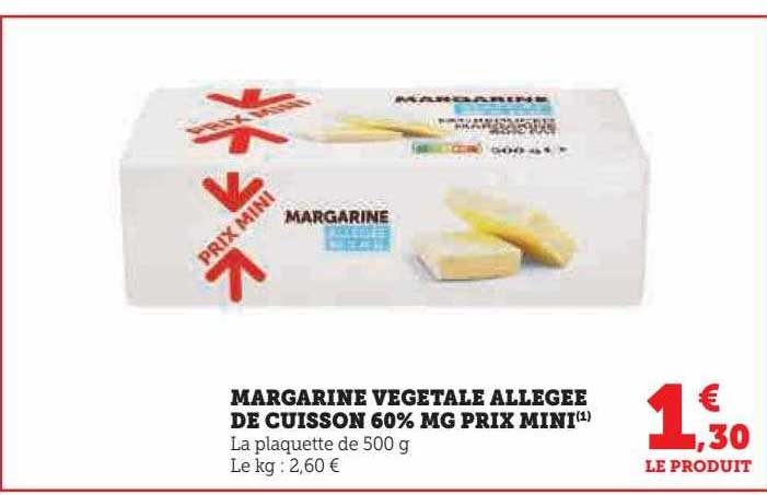 margarine végétale allégée de cuisson 60% mg prix mini