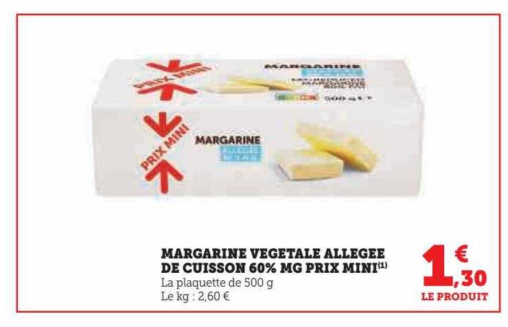 margarine végétale allégée de cuisson 60% mg prix mini