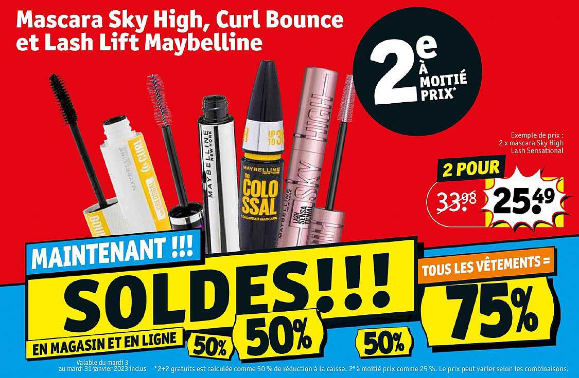 mascara sky high, curl bounce et lash lift maybelline