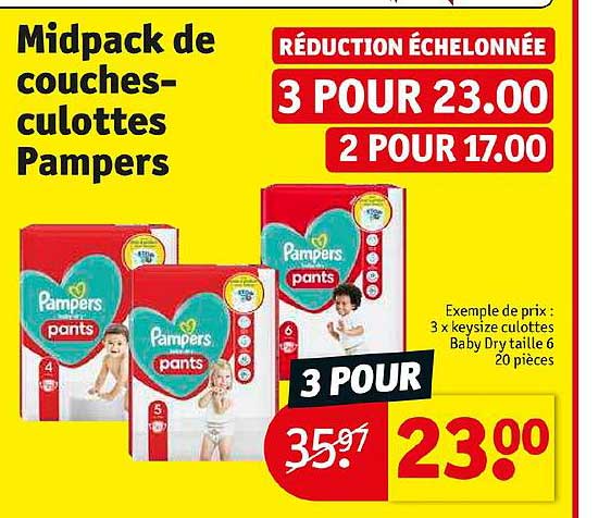 mid pack de couches culottes pampers