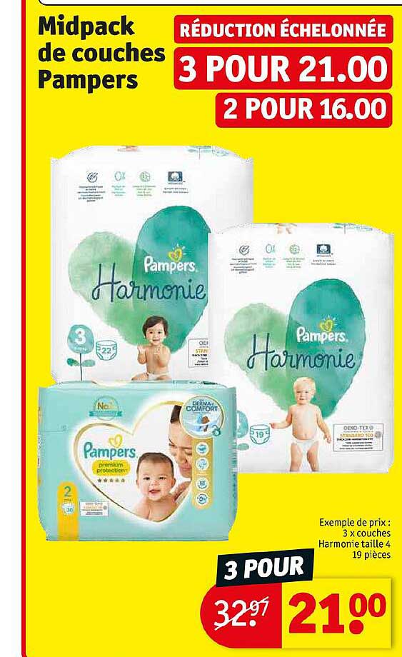 mid pack de couches pampers