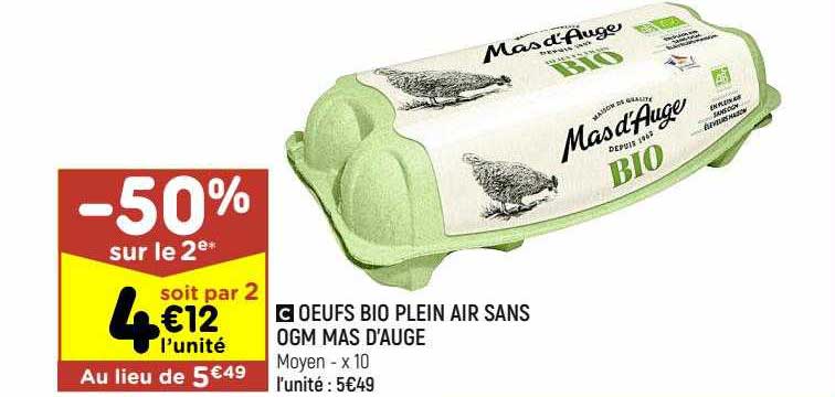 oeufs bio plein air sans ogm mas d'auge