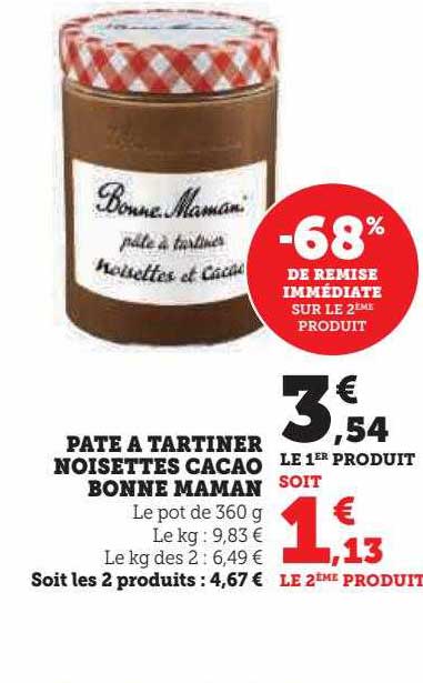 pâte à tartiner noisettes cacao bonne maman