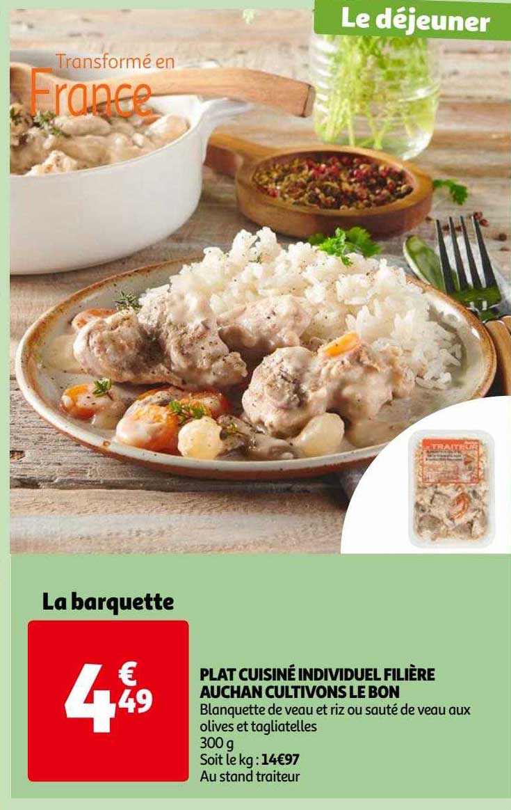 plat cuisiné individuel filière auchan cultivons le bon