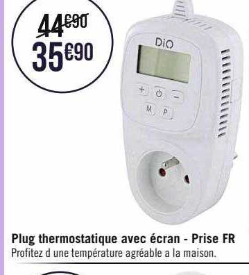 plug thermostatique avec écran - prise fr