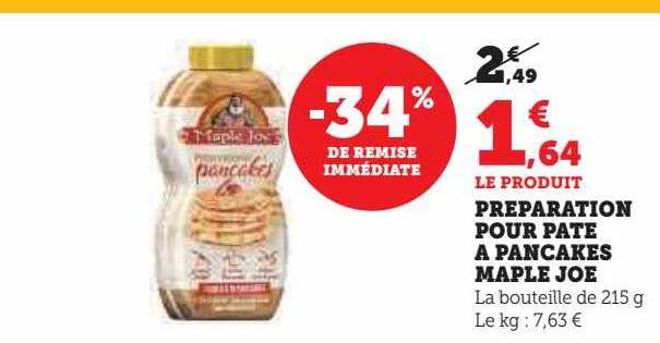 préparation pour pâte à pancakes maple joe