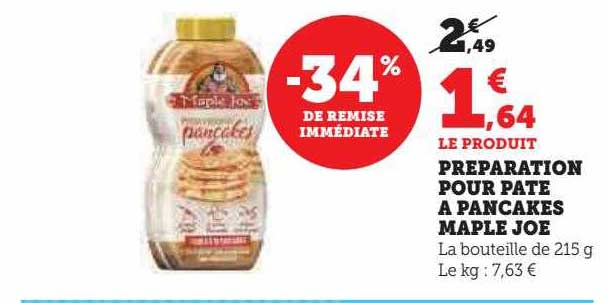 préparation pour pâte à pancakes maple joe