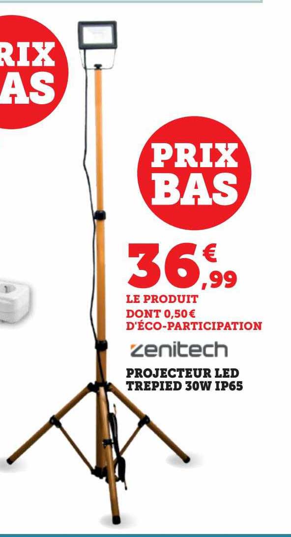 projecteur led trépied 30w ip65