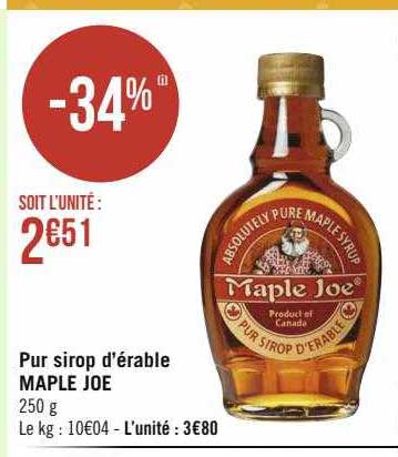 pur sirop d'érable maple joe