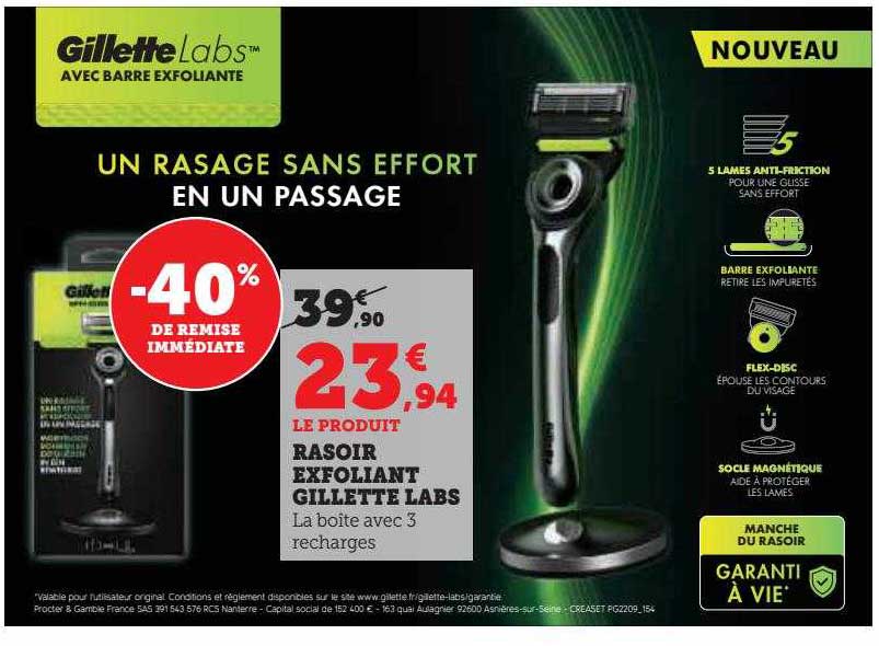 rasoir exfoliant gillette labs