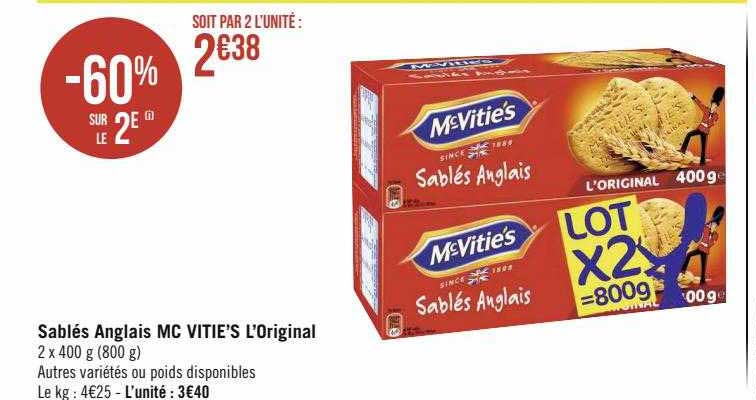 sablés anglais mc vitie's l'original