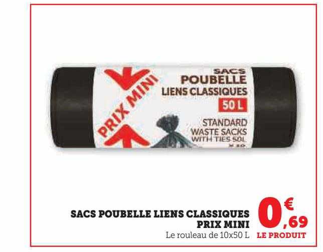 sacs poubelle liens classiques prix mini