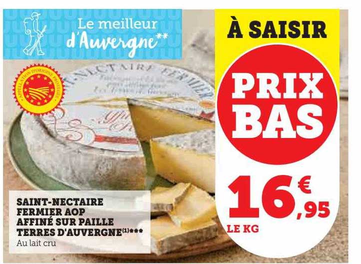 saint-nectaire fermier aop affiné sur paille terres d'auvergne
