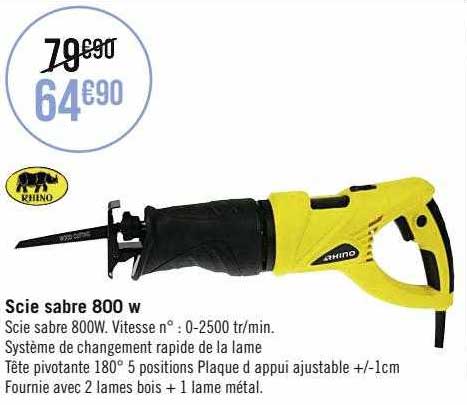 scie sabre 800 w rhino