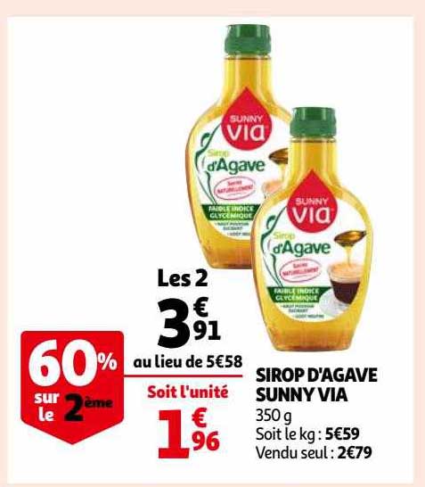 sirop d'agave sunny via