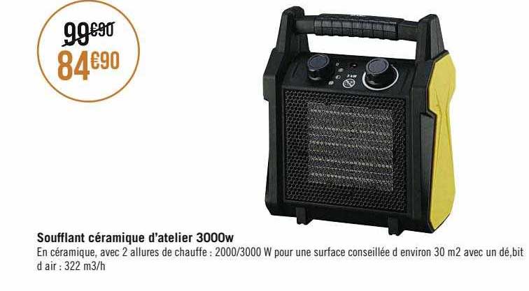 soufflant céramique d'atelier 3000w