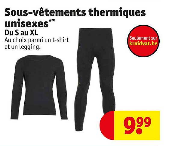 sous-vêtements thermiques unisexes