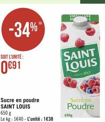 sucre en poudre saint louis