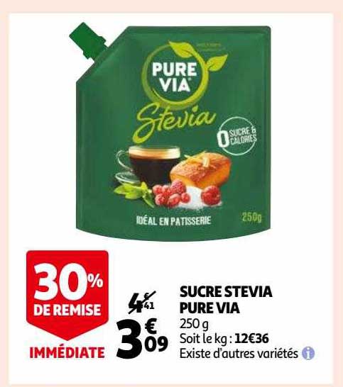 sucre stevia pure via
