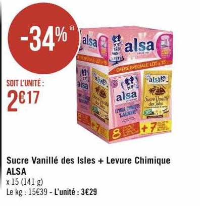 sucre vanillé des isles + levure chimique