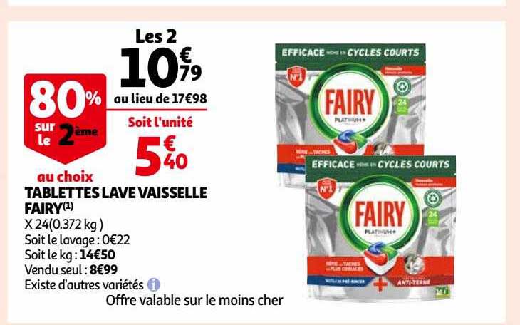 Tablettes Lave Vaisselle Fairy