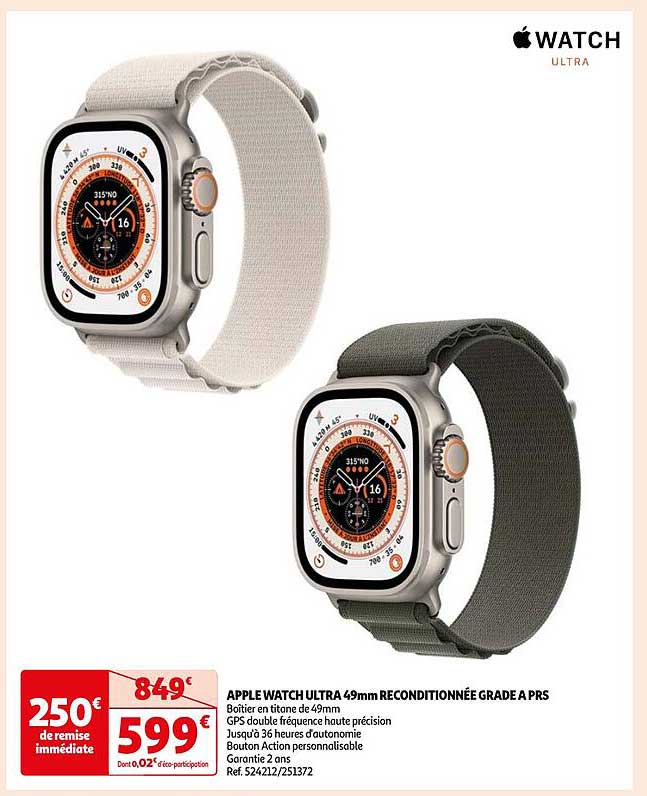apple watch ultra 49 mm reconditionnée grade a prs