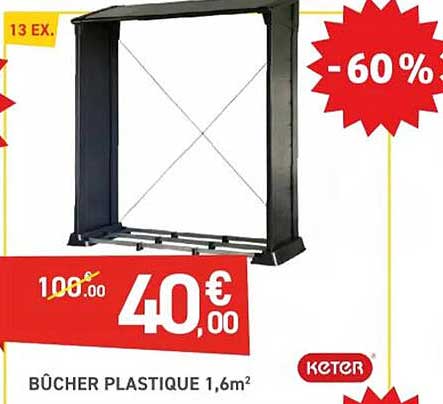 Bûcher Plastique 1,6m² Keter