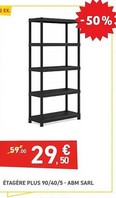 étagère plus 90/40/5 - abm sarl
