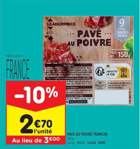 Pavé Au Poivre Tranché