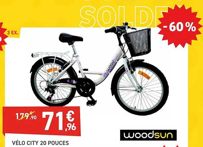 vélo city 20 pouces woodsun