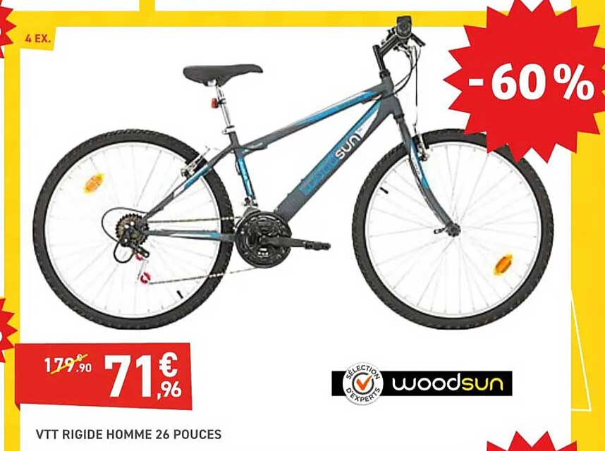 vtt rigide homme 26 pouces woodsun