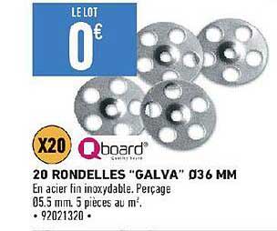 20 rondelles "galva" ø 36 mm qboard