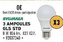 3 ampoules gls std sylvania
