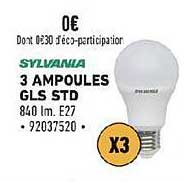 3 ampoules gls std sylvania