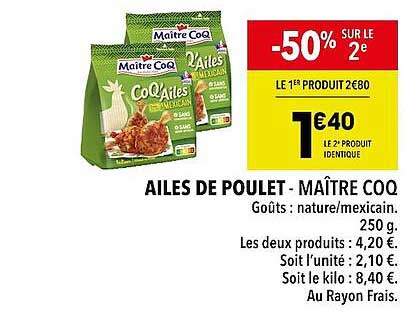 ailes de poulet - maître coq