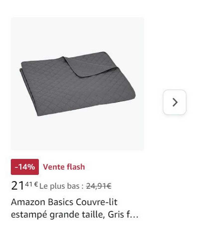 amazon basics couvre-lit estampé grande taille, gris f..