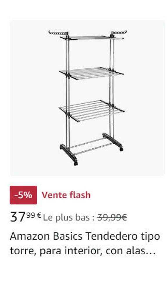 amazon basics tendedero tipo torre, para interior, con alas