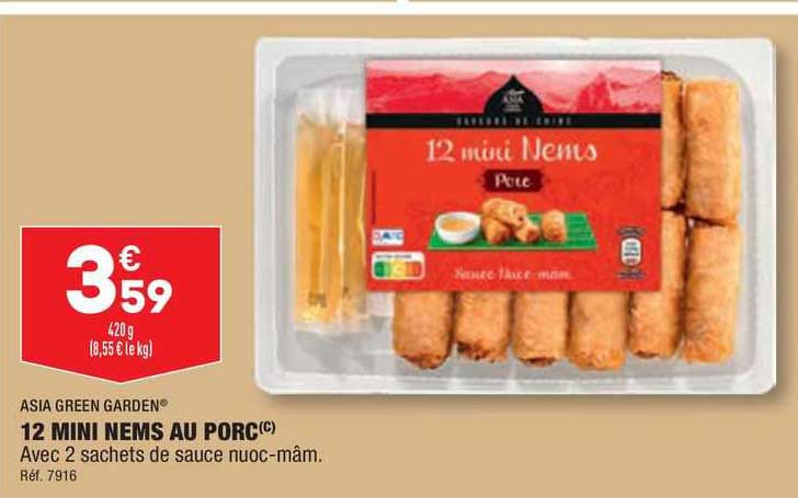 asia green garden 12 mini nems au porc