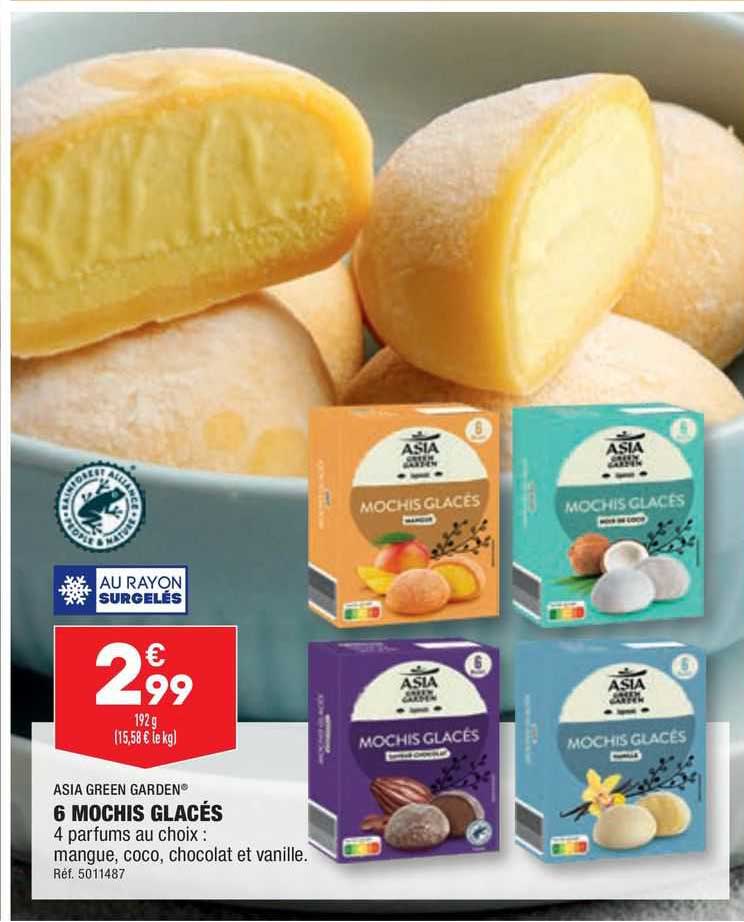asia green garden 6 mochis glacés