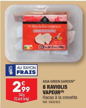 asia green garden 8 raviolis vapeur