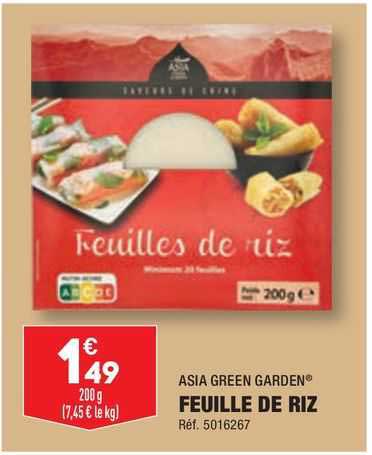 asia green garden feuille de riz