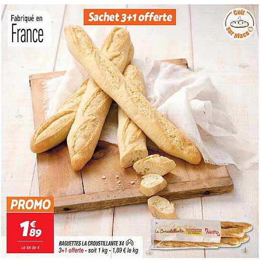 baguettes la croustillante x4