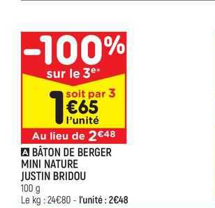 bâton de berger mini nature justin bridou