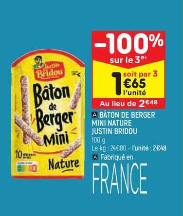 bâton de berger mini nature justin bridou