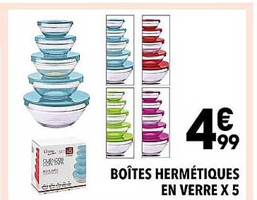 Boîtes Hermétiques En Verre X 5