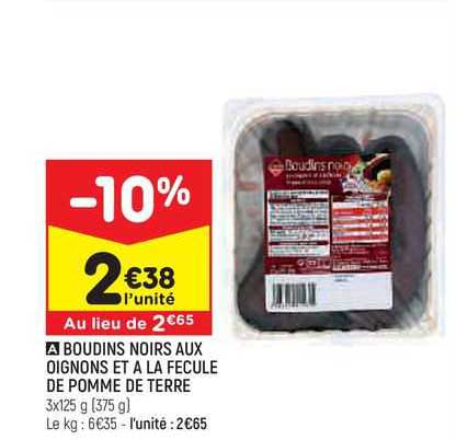 boudins noirs aux oignons et à la fécule de pomme de terre