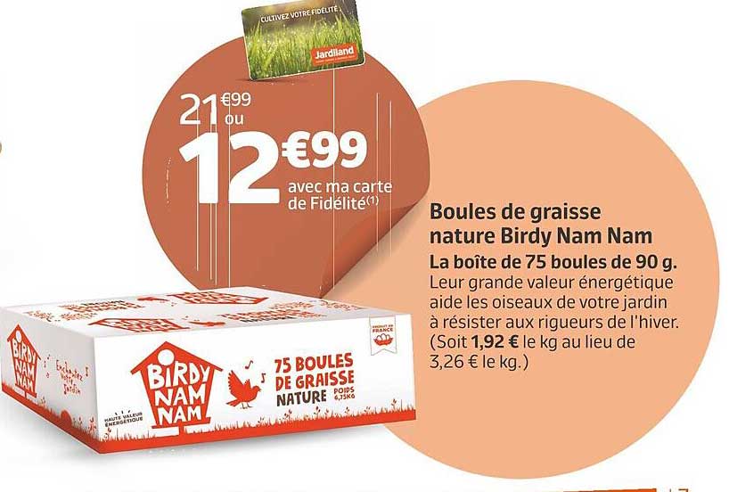 boules de graisse nature birdy nam nam