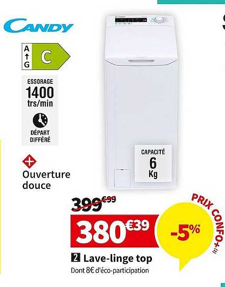 candy lave-linge top