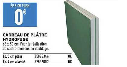 carreau de plâtre hydrofuge